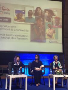 HRH Dana Firas delivering remarks at the UNESCO Conference on Fostering Women’s Empowerment and Leadership